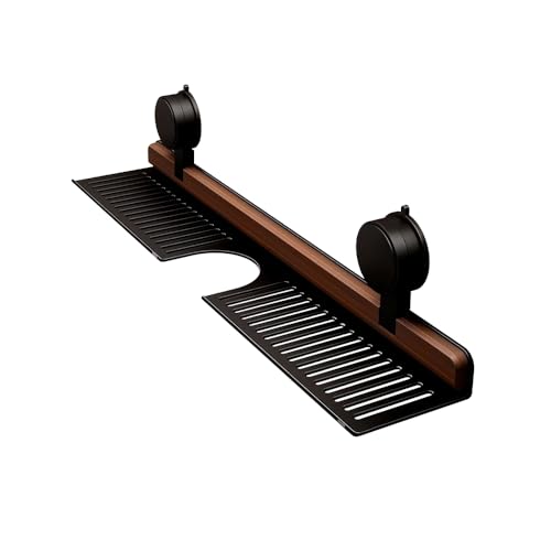 Foxmars Hängender Dusch-Caddy Badezimmer-Organizer, Saugnapf-Duschregal mit Haken, mit Saugnapf, kein Bohren (Schwarz-50cm) von Foxmars