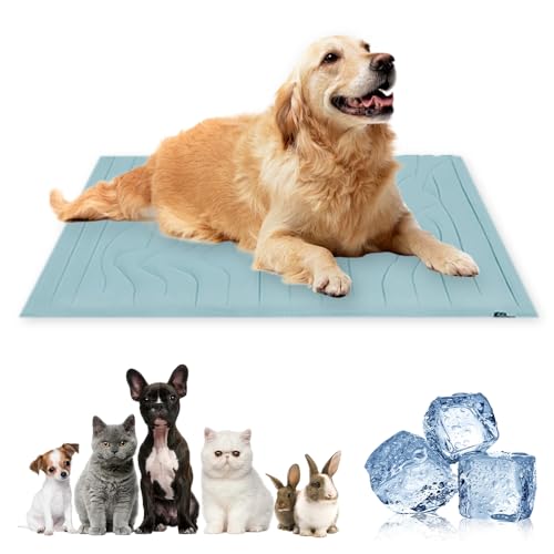 Foxmars Haustier-Kühlmatte, 2025 Upgraded Extra große Dicke Kühlmatte, waschbar & tragbar Haustier weiches Pad für innen oder außen für Hund & Katze (Blue, M) von Foxmars