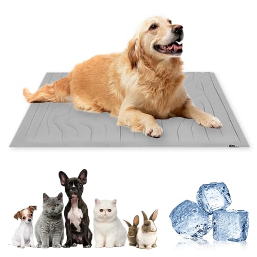 Foxmars Haustier-Kühlmatte, 2025 Upgraded Extra große Dicke Kühlmatte, waschbar & tragbar Haustier weiches Pad für innen oder außen für Hund & Katze (Gray, XL) von Foxmars