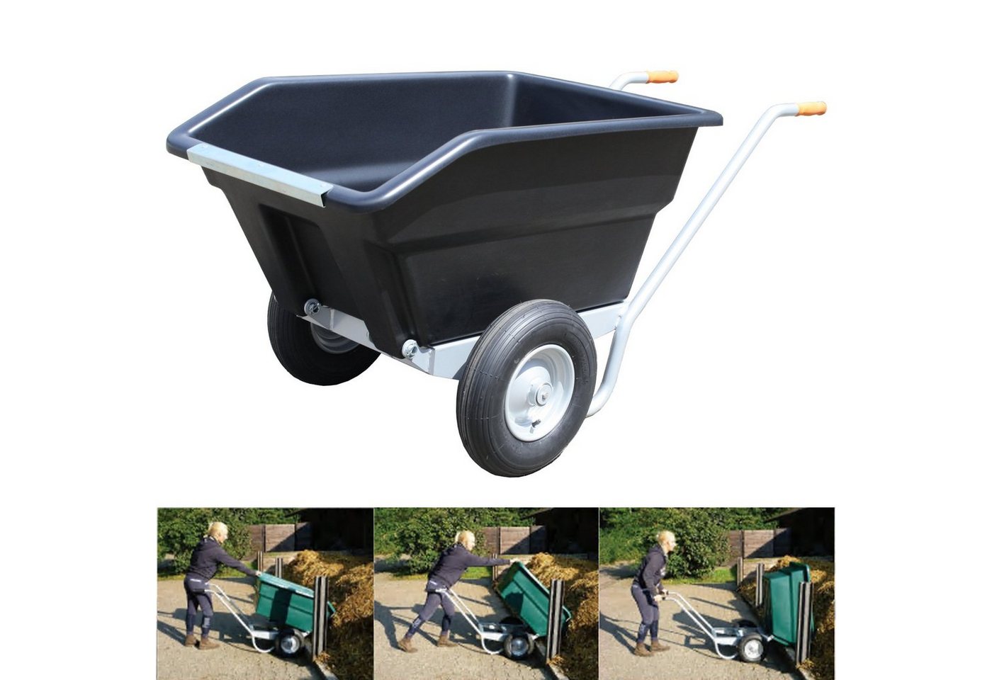 Foxwinkel Schubkarre Großmulden-Kippkarre 260 Liter Futterkarre Hofkarre Gartenkarre Mistka von Foxwinkel
