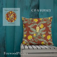 Blumenkissen, Jugendstil, Kunst Und Kunsthandwerk, Cfa Voysey, Passion Fruit, Scrolling Leaves, Orange, Rost, Handwerker, Stickley Home von Foxwoodpillows