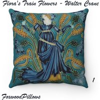 Jugendstil Kissen, Walter Kranich, Blumenfliesen, Blumen, Kunsthandwerk, Landhaus, Flora Es Flowers von Foxwoodpillows