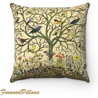 Singvogel Kissen, Vögel Vieler Klimes, Baum Des Lebens, Cfa Voysey, Blumen, Natur, Kunsthandwerk Bewegung, Landkissen von Foxwoodpillows