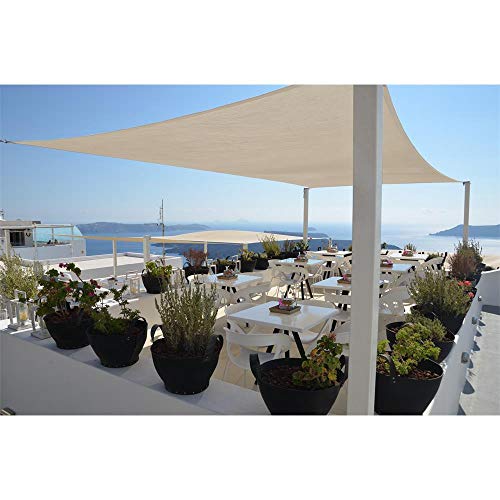 Sonnensegel Wasserdicht Rechteckig 2x3m Creme Sonnenschutz Wasserabweisend aus Premium Segeltuch mit UV Schutz für Balkon Garten Terrasse von Foxx