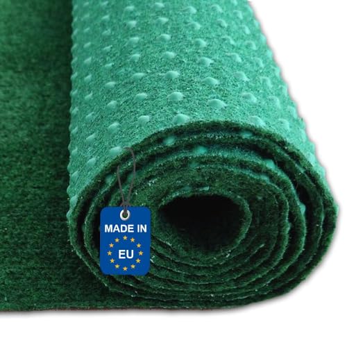Kunstrasen 100x300 – Wetterfester Outdoor Teppich in Grün für Balkon, Terrasse & Garten | Robuster Filz Teppichboden als Rasen-Alternative von Foxx