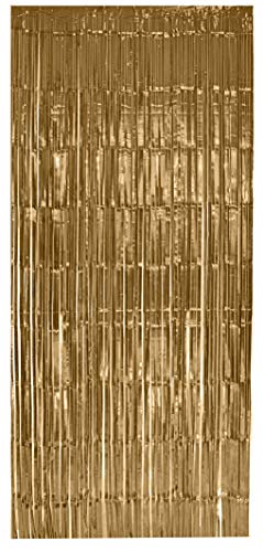 Foxxeo Selbstklebender Lametta Vorhang in leichten Gold Größe 91 x 244 cm Gold (Light) von Foxxeo