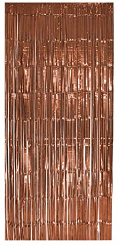 Foxxeo Selbstklebender Lametta Vorhang in rotgold Größe 91 x 244 cm Deko Fenstervorhang Foto Hintergrund Glitzer Vorhänge Metallfolie Goldfolie Streifenvorhang Fensterdekoration Tür Farbe Rose Gold von Foxxeo