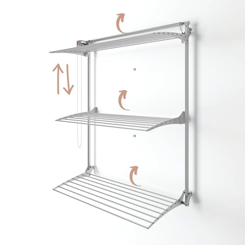 Foxydry Tower Wand Wäscheständer, vertikaler Wäscheständer für den Innen- und Außenbereich aus Aluminium und Stahl (150, Grau) von Foxydry