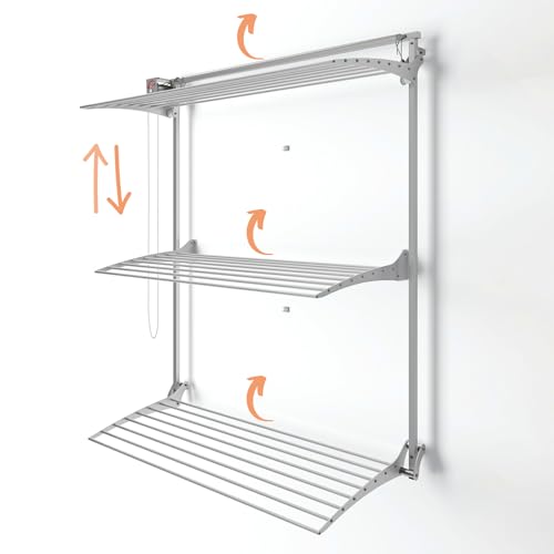 Foxydry Tower Wand Wäscheständer, vertikaler Wäscheständer für den Innen- und Außenbereich aus Aluminium und Stahl (80, Grau) von Foxydry