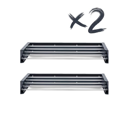 foxydry Hide Wandwäscheständer für Balkon, Wandmontage, Wäscheständer für Innen- und Außenbereich, zusammenklappbar, 2 Stück, 101 x 50 x 13 cm (2 x 101 cm, Anthrazit) von Foxydry