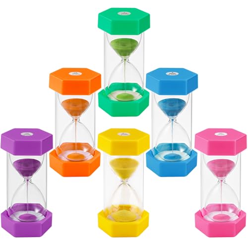 Foydream 6 Stück Sanduhren Set für Kinder, Buntes Sanduhr Set 1/3/5/10/15/30 Minuten, Zeitmesser Sanduhren, Sanduhr Zähneputzen Kinders, Geeignet für Kinderleben, Küche, Klassenzimmern, Spieltimer Foydream 6 Stück Sanduhren Set für Kinder, Buntes Sanduhr Set 1/3/5/10/15/30 Minuten, Zeitmesser Sanduhren, Sanduhr Zähneputzen Kinders, Geeignet für Kinderleben, Küche, Klassenzimmern, Spieltimer von Foydream