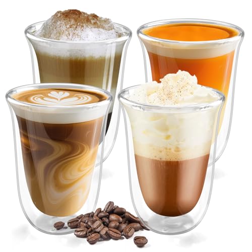 Foydream Latte Macchiato Gläser 4 x 300ml Doppelwandige Kaffeegläser, Cappuccino Gläser Perfekt für Latte, Tee und Getränke - Spülmaschinengeeignet Foydream Latte Macchiato Gläser 4 x 300ml Doppelwandige Kaffeegläser, Cappuccino Gläser Perfekt für Latte, Tee und Getränke - Spülmaschinengeeignet von Foydream