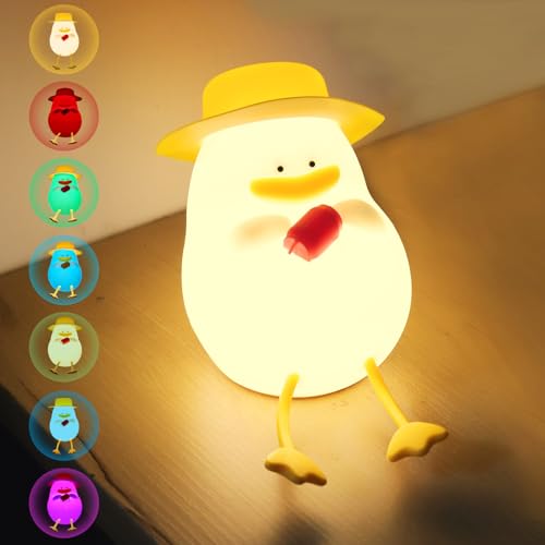 Foydream Nachtlicht Kinder Enten Lampe, 7 Farben Led Silikon Nachtlicht Ente Nachttischlampe, USB Wiederaufladbar Touch Portable Stilllicht für Kinderzimmer Kleinkind Baby Weihnachtsgeschenke Foydream Nachtlicht Kinder Enten Lampe, 7 Farben Led Silikon Nachtlicht Ente Nachttischlampe, USB Wiederaufladbar Touch Portable Stilllicht für Kinderzimmer Kleinkind Baby Weihnachtsgeschenke von Foydream