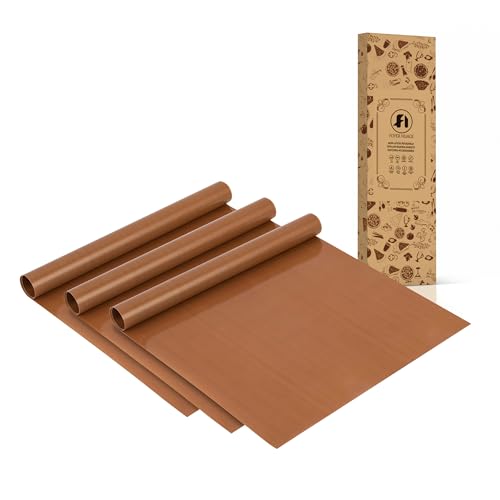 3 Stück Dauerbackfolie Teflon Wiederverwendbares Backpapier, 30x40cm Backpapier, BPA-frei, Antihaft-Pergamentblätter zum Backen, Kochen, Grillen, Frittieren und Dämpfen von Foyer Nuage