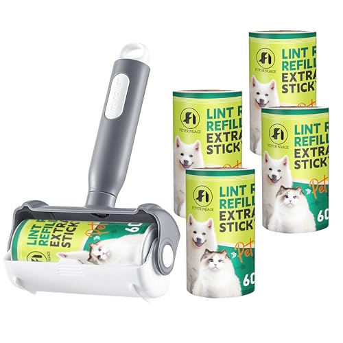 Foyer Nuage Fusselrolle, 2 in 1 Fusselrolle und Bürste, Fusselrolle für Tierhaare mit Bezug,Fusselrolle extra klebrig, Fusselrolle für Kleidung,Möbel,Teppich, 300 Blatt (1 Griff und 5 Nachfüllungen) Foyer Nuage Fusselrolle, 2 in 1 Fusselrolle und Bürste, Fusselrolle für Tierhaare mit Bezug,Fusselrolle extra klebrig, Fusselrolle für Kleidung,Möbel,Teppich, 300 Blatt (1 Griff und 5 Nachfüllungen) von Foyer Nuage