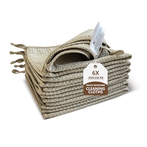Foyer Nuage 6 Stück Waffeltücher mikrofasertücher, 30 x 30 cm Mikrofaser-Glasreinigungstuch 340 GSM, fusselfreies Glastuch zum Polieren von Spiegeln, Edelstahl, Fenstern, Allzweck-Mikrofasertücher (Kh Foyer Nuage 6 Stück Waffeltücher mikrofasertücher, 30 x 30 cm Mikrofaser-Glasreinigungstuch 340 GSM, fusselfreies Glastuch zum Polieren von Spiegeln, Edelstahl, Fenstern, Allzweck-Mikrofasertücher (Kh von Foyer Nuage