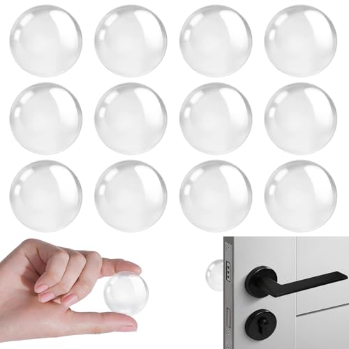 12 Stück Gummipuffer Selbstklebend, 1.18" Runder Türstopper Wand selbstklebend,Türstopper Wand Transparent, Türklinken Stopper, Wandpuffer,Elastikpuffer Transparent Selbstklebend für Bad, Tür, Wände von Foyods