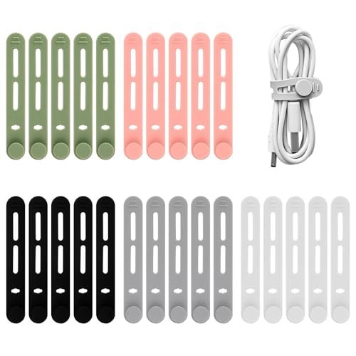 25 Stück Silikon Kabelbinder,8 cm wiederverwendbares Kabelmanagement,multifunktionaler Kabelorganizer,elastischer Kabelorganizer,für Zuhause,Büro,Küche,Schule,5 Farben 25 Stück Silikon Kabelbinder,8 cm wiederverwendbares Kabelmanagement,multifunktionaler Kabelorganizer,elastischer Kabelorganizer,für Zuhause,Büro,Küche,Schule,5 Farben von Foyods