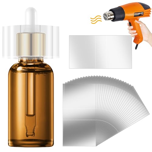 600 Stück Transparente PVC-Schrumpffolie,4,4 x 3 cm PVC Schrumpffolie,Kunststoff perforierte Schrumpffolie,für Gläser und Flüssigkeitsflaschen Flaschenverschluss von Foyods
