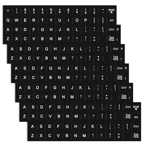7 Stück Englische Tastatur-Aufkleber,Universelle Ersatzaufkleber für Tastaturbuchstaben,Weiße Schrift auf Schwarzem Hintergrund,für Computer,Laptop,Notebook,Desktop 7 Stück Englische Tastatur-Aufkleber,Universelle Ersatzaufkleber für Tastaturbuchstaben,Weiße Schrift auf Schwarzem Hintergrund,für Computer,Laptop,Notebook,Desktop von Foyods