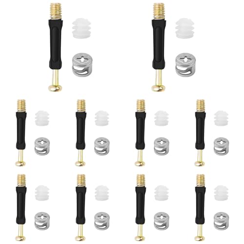 10 Set Exzenter Möbelverbinder-Set,Exzenterbeschlag,Durchmesser 11,8 mm,Einschraubdübel mit Abdeckrand M6 x 40 mm und Einschraubmuttern M6,für Möbel Schrankverbinder Komplett(Schwarz) 10 Set Exzenter Möbelverbinder-Set,Exzenterbeschlag,Durchmesser 11,8 mm,Einschraubdübel mit Abdeckrand M6 x 40 mm und Einschraubmuttern M6,für Möbel Schrankverbinder Komplett(Schwarz) von Foyods