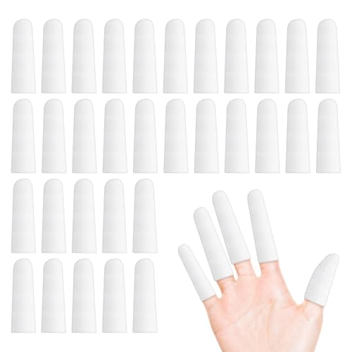 Foyods 200 Stück Fingerschutz,Fingerlinge aus Baumwolle,Fingerverband,Einstellbare Fingerkuppenschutz,Anti Scratch Fingerschutz,Fingerlinge Verband Bequem und Atmungsaktiv(weiß) von Foyods