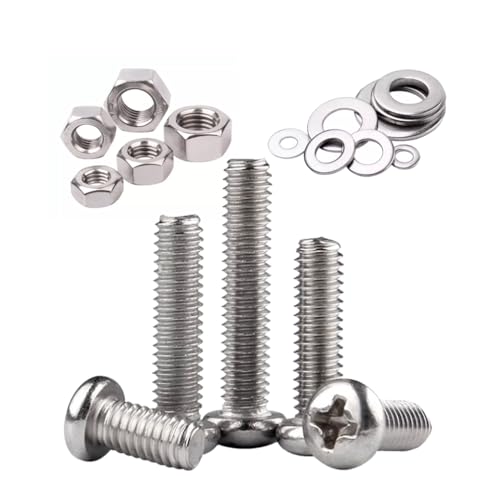 Foyoram #10-32x3/8" UNF Halbrundkopfschrauben mit Kreuzschlitz Edelstahl 30 Stück kombischrauben Gewinde 10#-32 Maschinenschrauben mit Kreuzschlitz Flache Scheibe Muttern ANSI/ASME B18 (#10-32 x 3/8") von Foyoram
