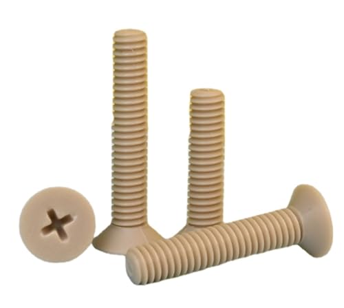 Foyoram M1.2-M10 PEEK Kunststoff Kreuzversenkkopfschraube Flachkopf Hochfeste Hochtemperaturbeständige Schraube Isolierte Kunststoffschraube (8mm, M2 5stück) von Foyoram