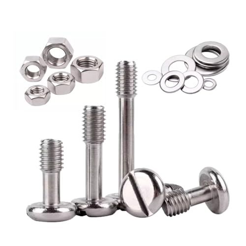 Foyoram M2,5x12mm Unverlierbare Schrauben Flachrundkopf mit Schlitz und Muttern Flache Scheibe Unverlierbare Schraube der Platte Edelstahl (M2,5 x 12 mm,10) von Foyoram