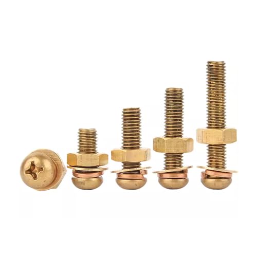 Foyoram M2,5x6mm kombischrauben 20-Sätze kombi- Halbrundkopfschrauben mit Kreuzschli und Flache Scheibe und Federringe und Muttern Messing Linsenkopfschrauben Foyoram M2,5x6mm kombischrauben 20-Sätze kombi- Halbrundkopfschrauben mit Kreuzschli und Flache Scheibe und Federringe und Muttern Messing Linsenkopfschrauben von Foyoram