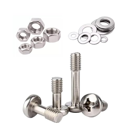Foyoram M4x12mm Unverlierbare Schrauben Halbrundkopf mit Kreuzschlitz und Muttern Flache Scheibe 10-stück Unverlierbare Schraube der Platte Edelstahl (M4 x 12 mm) von Foyoram