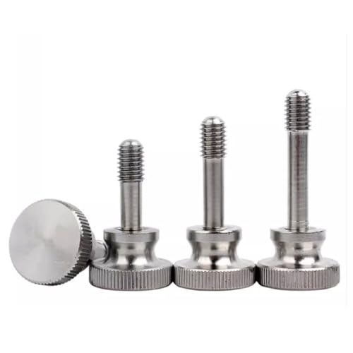 Foyoram M5x10mm Unverlierbare Schrauben mit Rändelkopf Höhe Form Rändel Unverlierbare Schraube der Platte Unverlierbare Rändelschraube Edelstahl 2 stück (M5 x 10 mm) von Foyoram