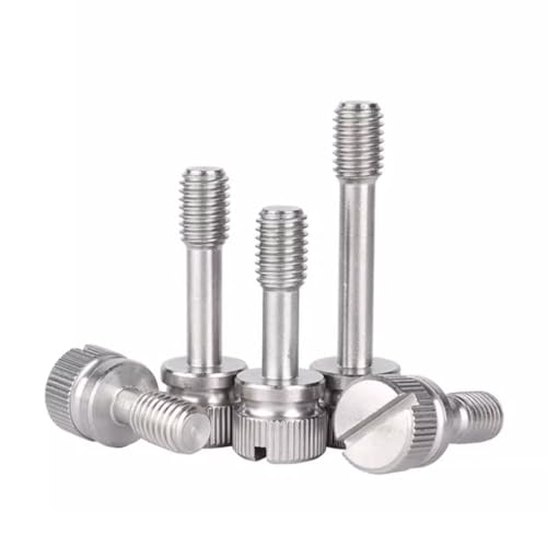 Foyoram M5x18mm Unverlierbare Schrauben Rändelkopf mit Schlitz Höhe Form Unverlierbare Schraube der Platte 6 stück Edelstahl (M5 x 18 mm) von Foyoram