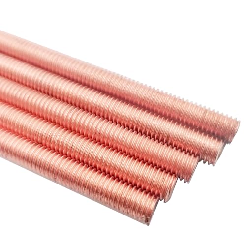 Foyoram M6x80mm Kupfer Gewindebolzen Metrisches Gewinde Cu-ETP Gewindestangen Threaded Rods Stud Bolts 2 Stück (M6 x 80 mm) von Foyoram