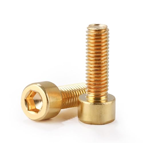 Foyoram Messing Innensechskantschraube M3 M4 M5 M6 M8 M10 Messing Innensechskant Kappe Kopfschrauben (6mm, M3 50stück) von Foyoram