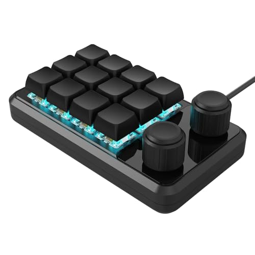 12-Tasten-Makro-Pad für Gamer und Profis, RGB beleuchtet programmierbare Beleuchtung mit Typ-C-Kabel, anpassbare mechanische Tastatur 12-Tasten-Makro-Pad für Gamer und Profis, RGB beleuchtet programmierbare Beleuchtung mit Typ-C-Kabel, anpassbare mechanische Tastatur von Fpbiagoq
