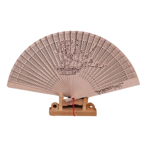 Exquisites chinesischer Kultur-Handventilator, dekorativer Holz-Faltventilator mit detaillierter Schnitzerei für und Dekorationen. Dekorativer Ventilator von Fpbiagoq