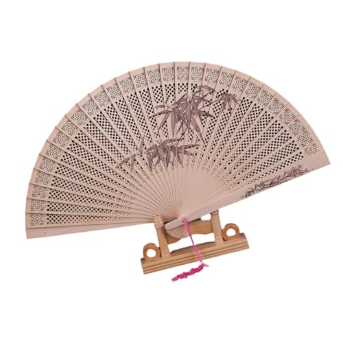 Exquisites chinesischer Kultur-Handventilator, dekorativer Holz-Faltventilator mit detaillierter Schnitzerei für und Dekorationen. Dekorativer Ventilator von Fpbiagoq
