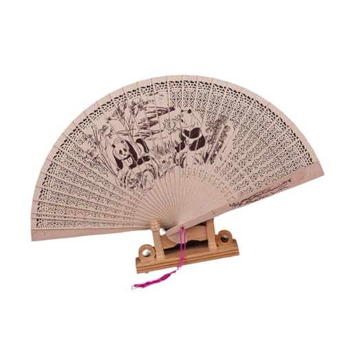 Exquisites chinesischer Kultur-Handventilator, dekorativer Holz-Faltventilator mit detaillierter Schnitzerei für und Dekorationen. Dekorativer Ventilator von Fpbiagoq