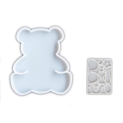 Fpbiagoq 2 Stück Bär Silikonformen für Schokolade Süßigkeiten Kuchen Dekoration Cupcake Top, Bär Silikon Ton Formen Bär Gips von Fpbiagoq