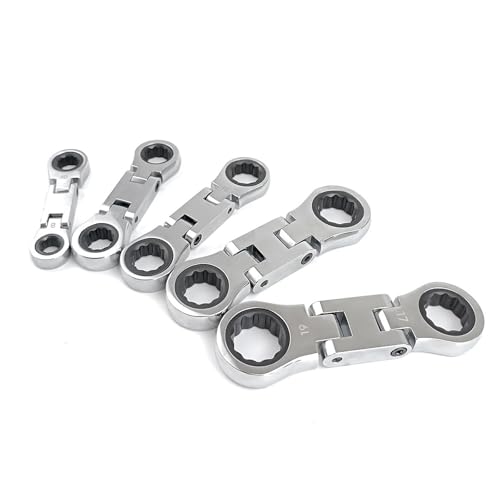 Fpbiagoq 5-teiliges Ratschenschlüssel-Set mit flexiblem, Ratschen-Maulschlüssel, Zahnräder Spanner-Set, von Fpbiagoq