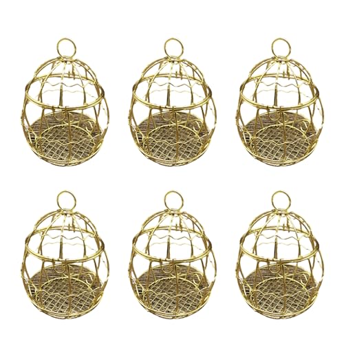 Set mit 6 hohlen Eisen-Vogelkäfig-Süßigkeiten-Boxen, elegantes Eisen-Handwerk, geeignete Aufbewahrungsboxen zum Organisieren von kleinen Gegenständen zum Sortieren und Aufbewahren von Fpbiagoq