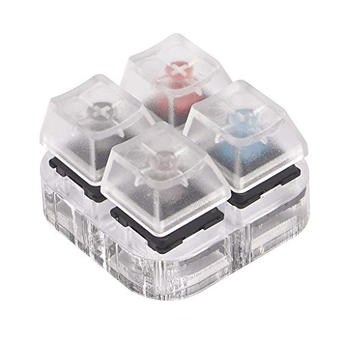 Tester MX Switch Schwarz Rot Braun Blau 4 für Tasten Durchscheinende Tastenkappe Mechanische Tastatur Tester Tastatur Sampler Sequenzer von Fpbiagoq
