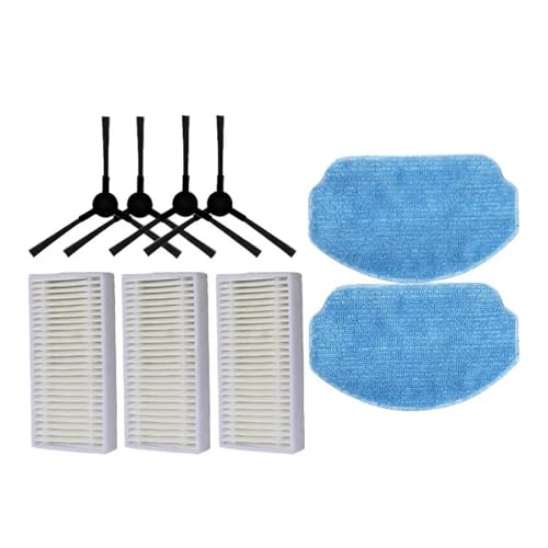 Ersatzfilter For Roboterstaubsauger, Seitenbürste, Wischlappen, Kompatibel Mit MAMNV/GOOVI/ZCWA BR151, Zubehör For Roboterstaubsauger(9PCS) von Fqazvjngb