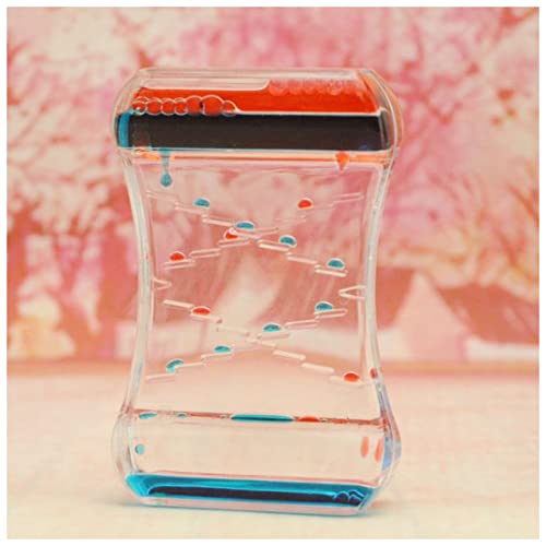 FrEshn Sanduhr Dynamische flüssige Sanduhr mit Öl Dekompressionsspielzeug mit 2 fließendem Ölverzierung for Büro Stress Relief Dekor Zubehör Sanduhr Holz (Size : Red Blue) von SCALZE