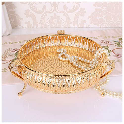 Obstgericht Metallschale Runde Quadratische Aufbewahrungsbox Moderne Europäische Kreative Retro Obst Platte Multifunktionale Snackplatte Haushaltsfruchtplatte Obstgericht Holz ( Size : Round 20cm Diam von FrEshn