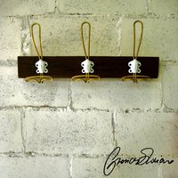 Appendiabiti - Attaccapanni Garderobenleiste Löwen Vintage Althaus Wohndeko Riuso Ecobagi Shabby von FraRoDesign