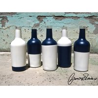 Farbige Flaschen - Blumenhalter Blumentöpfe Aus Glas Designflasche Shabby Farbige Flaschen - Blumenhalter Blumentöpfe Aus Glas Designflasche Shabby von FraRoDesign