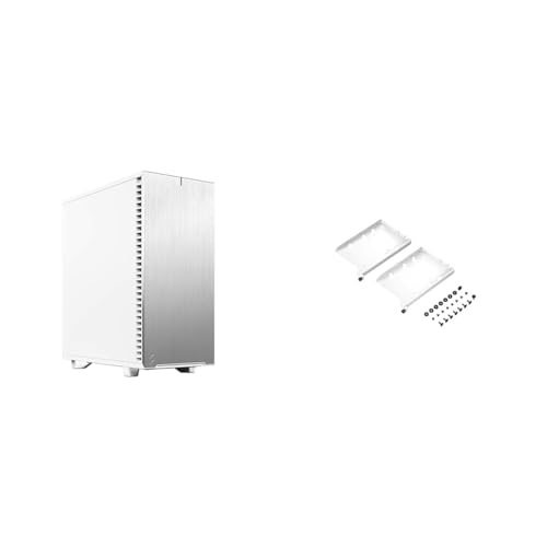 Bundle of Fractal Design Define 7 Compact White, kompaktes ATX PC Gehäuse aus Aluminium/Stahl, gedämmt für Silent Computing - weiẞ + Fractal Design Festplatteneinschub-Kit Typ B, Weiß, Doppelpack von Fractal Design