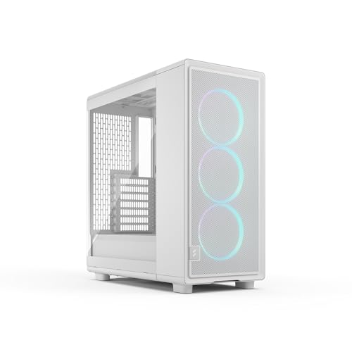 Fractal Design Epoch White RGB - Klares Seitenteil aus gehärtetem Glas - Gaming-PC-Gehäuse - Mesh-Frontpanel - DREI Momentum 12 RGB-Lüfter inkl. - Geräumiger Innenraum - ATX/mATX/ITX Unterstützung von Fractal Design